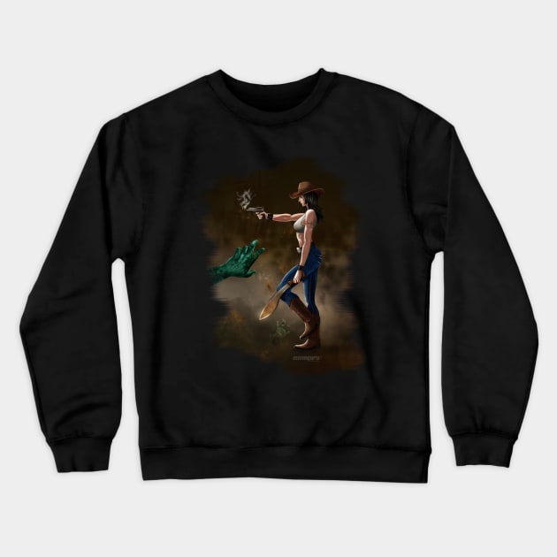 Gunslinger with machete Crewneck Sweatshirt by monoguru